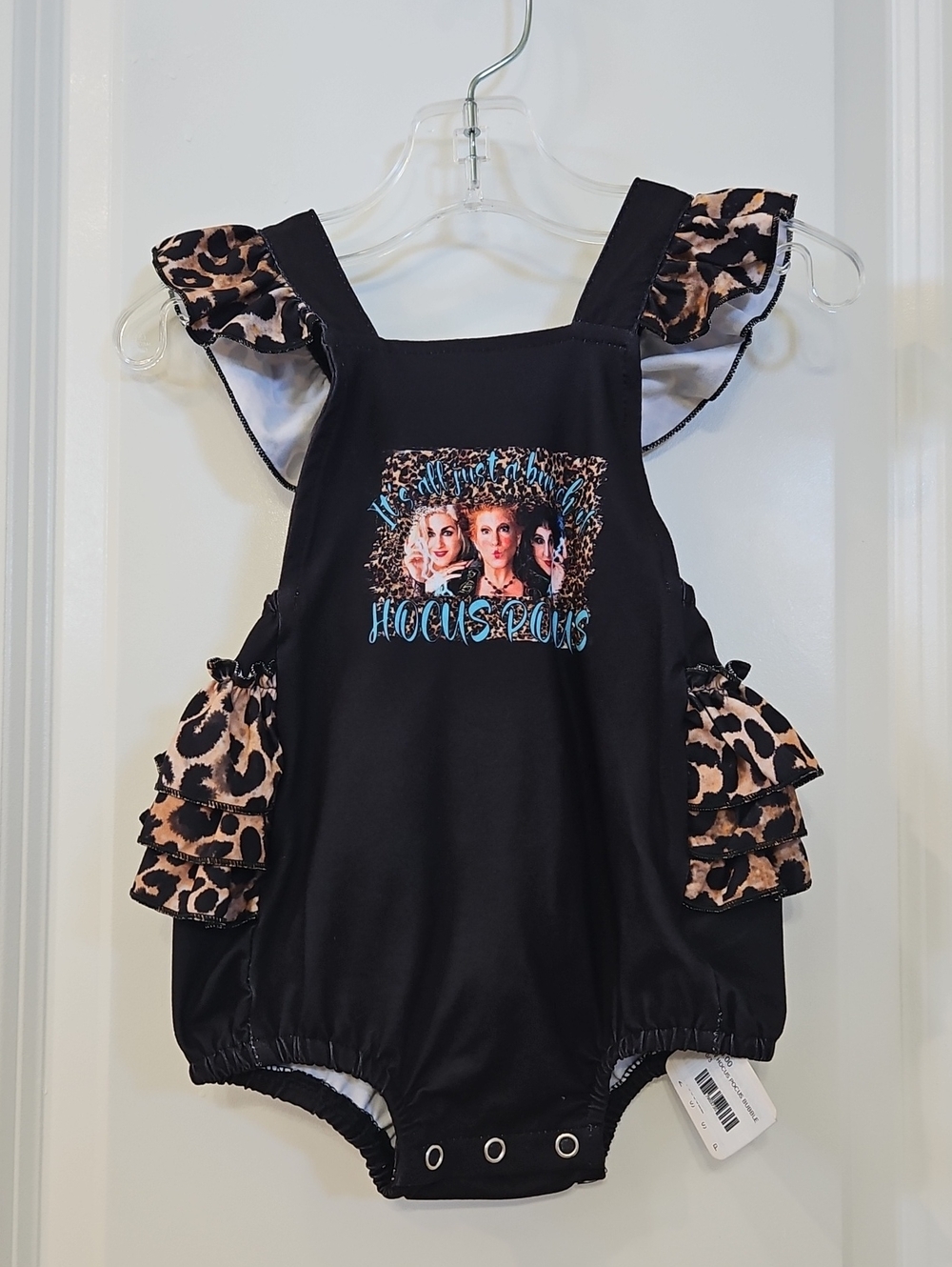 Black Hocus Pocus Ruffle Romper for Kids